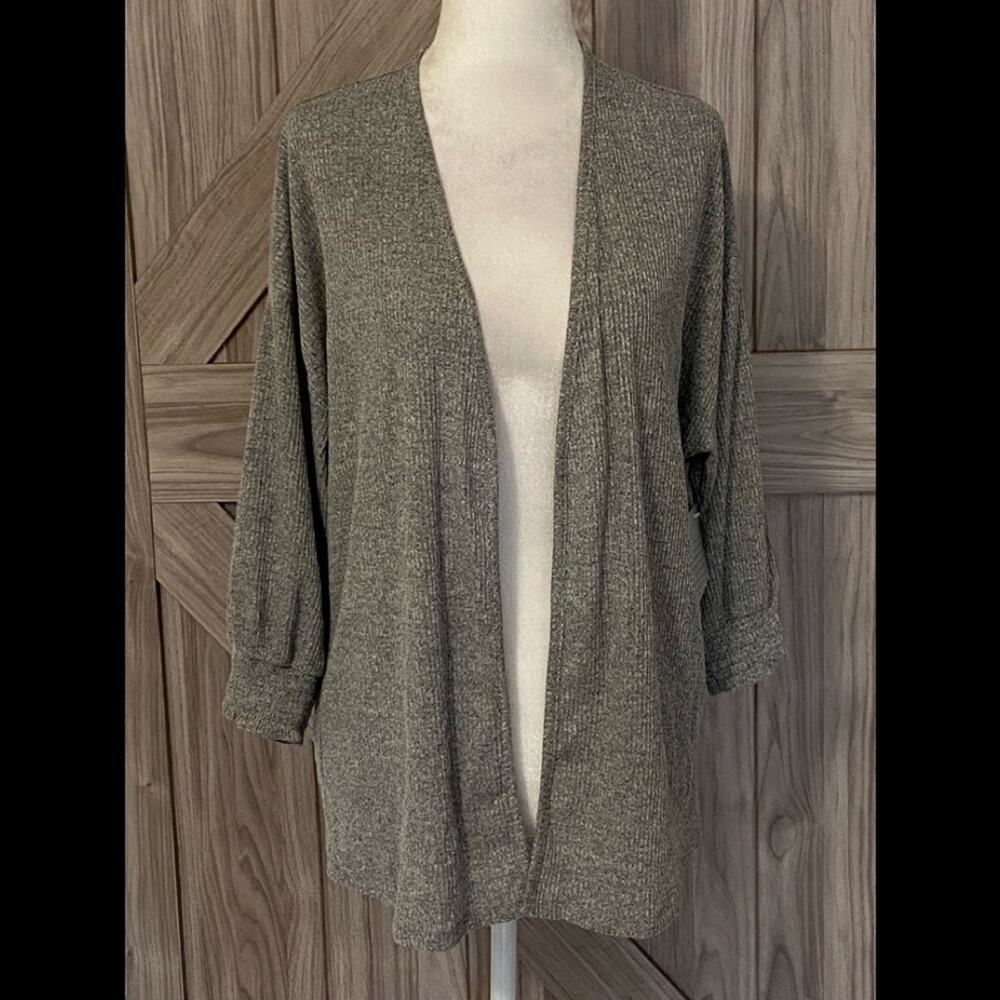 NWT eclair extra small gray ribbed open cardigan